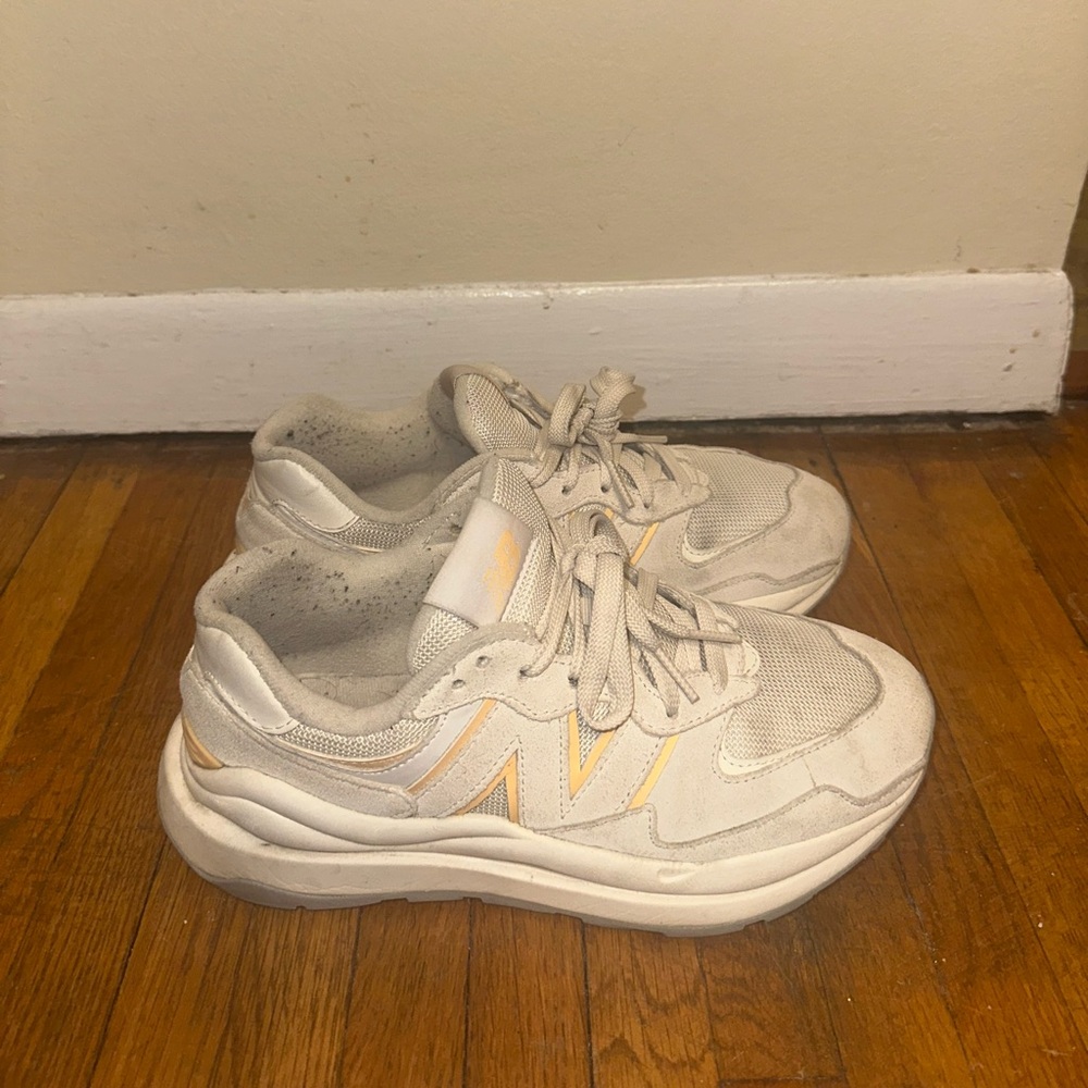 New Balance 57/40 Cream and Orange Women's Sneakers